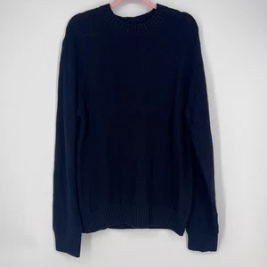 Suéter de cuello redondo tejido texturizado de pizarra y piedra para hombre talla grande - Imagen 1 de 7