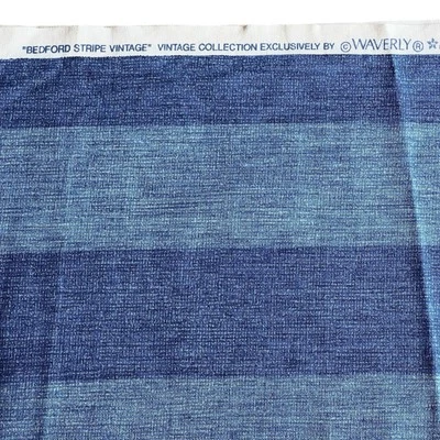 Tela Denim Waverly Bedford Colección Vintage Rayas 58" x 100" Hecha en EE. UU. Foto 1 de 4