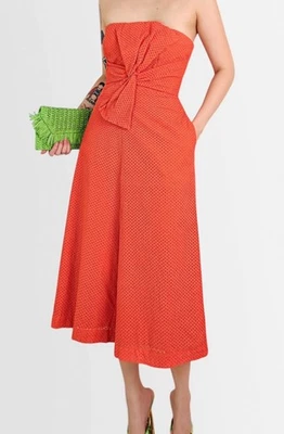 Mono Anthropologie Sin Tirantes Naranja Ojales Pierna Ancha Talla 2 Foto 1 de 4