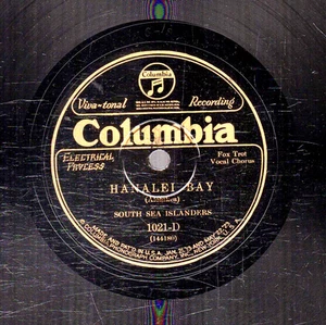 1533po. South Sea Islanders - Hanalei Bay & All Because of You - Columbia 1021-D - Bild 1 von 1