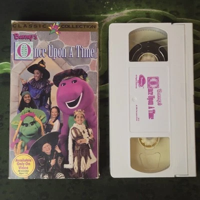 Barney Once Upon a Time VHS 1996 Vintage Cartoon Classic Collection White Tape - Image 1 of 2