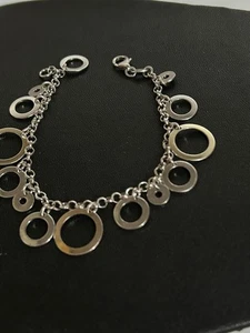 ARMBAND SILBER 925 – KETTE MIT ANHÄNGERN ALS KREISE IN VERSCHIEDENEN GRÖßEN - Bild 1 von 6
