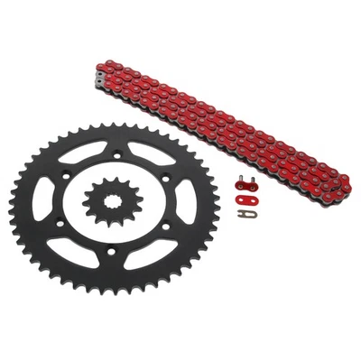 1999 Yamaha YZ400F Red Non O Ring Chain & Sprocket Black Kit 15/52 120L - Image 1 of 4