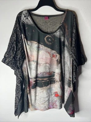 Топ Save The Queen с цветочным кружевным принтом расклешенные открытые рукава размер маленький увеличенный - Изображение 1 из 4