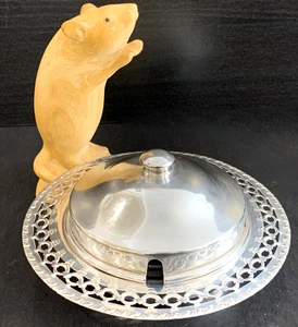 Vintage Perfection (Aust) Silver Plate - 3pc Covered Butter Dish w/ Glass Insert - Picture 1 of 9