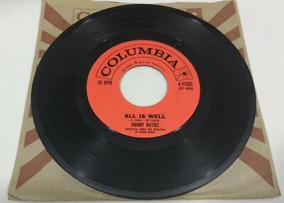 Johnny Mathis "Starbright / All Is Well" 1960 4-41583 7" 45 rpm Vinyl Record - Image 1 of 2