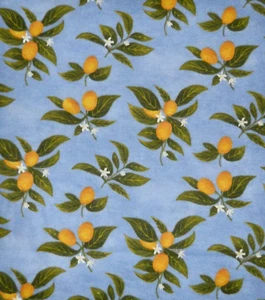 6 YDS UNCUT SUPER SNUGGLE FLANNEL FABRIC KUMQUATS ON BLUE JOANN NEW #19933704 - Picture 1 of 1