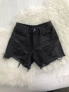 Grlfrnd Women’s Shorts Size 26 Jourdan Distressed High Rise BLACK Revolve - Picture 1 of 7