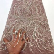 5 YARDS / 14 COLORS / Maélie Beaded Embroidery Glitter Mesh Lace Fabric