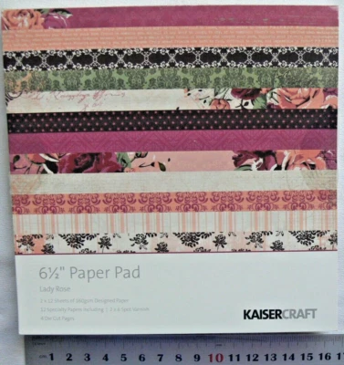 Paquete de papel LADY ROSE 6,5 12 diseños + 6 especialidades S/S x 2ea; 4 troquelados = 40 páginas Foto 1 de 4