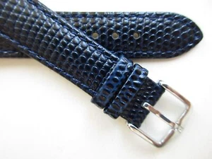 Hirsch Rainbow Lizard print blue 16 MM leather watch band strap - Picture 1 of 6
