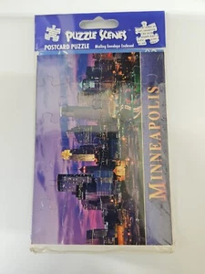 Puzzle Scenes Postcard Puzzle Minneapolis Night Skyline - Picture 1 of 3