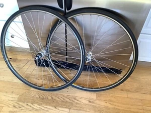 VINTAGE 36H CAMPAGNOLO VICTORY STRADA 126M Shimano 600 tricolorTUBULAR WHEELSET - Picture 1 of 11