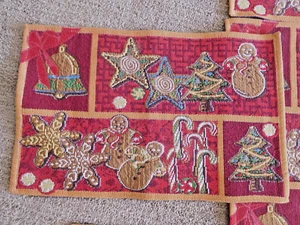 8 Weihnachten Gobelin Tischsets ~ TOP ~ 19,5" x 12,5" ~ KOSTENLOSER VERSAND ~ - Bild 1 von 2