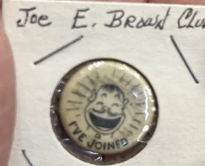 Vintage Joe E Brown Club Pin Back Button - Picture 1 of 2