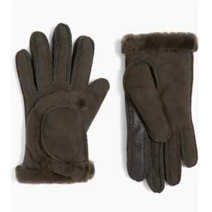 NWT UGG Genuine Shearling Suede Gloves Medium Olive - Picture 1 of 7