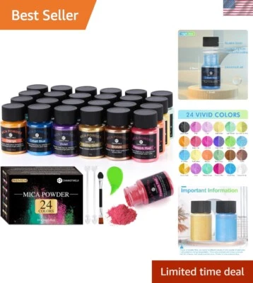 High-Density Mica Powder - 24 Vibrant Colors for Art, Soap, and Candle Making - Image 1 of 4