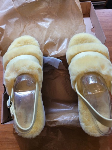 Sandali Koolaburra by UGG regolabili slide fuzz'd out GIALLI taglia donna 10 NUOVI