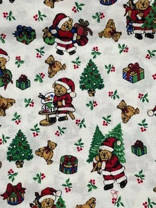 "Tela estampada de Navidad de Santa Bear Joan Kessler Concord Fabrics Inc. 63"" X 44""" - Imagen 1 de 3