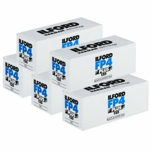 Ilford Black & White Film - FP4 Plus 120 Roll - Pack of 5 - Picture 1 of 5