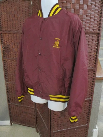 Vintage 80s Champion CMU Central Michigan University Jacket Varsity Chippewas XL Cover