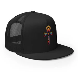 Sombrero Ankh Símbolo Snapback Egipcio Llave de la Vida Billete Plano Camionero Gorra Ropa de Calle - Imagen 1 de 10