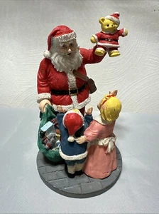 Vintage Jaimy Santa Claus w/ Presents, Teddy Bear & Children Christmas Figurine - Picture 1 of 9