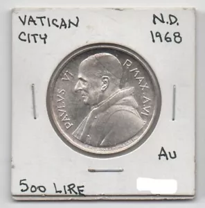 1968 Vatican City 500 Lire Silver Coin - Picture 1 of 2