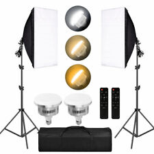 2x 85W LED Dimmable Softbox Lighting Studio Continuous Soft Box Light Stand Kit