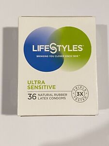 Lifestyles Ultra Sensitive Latex Condoms 36 Count