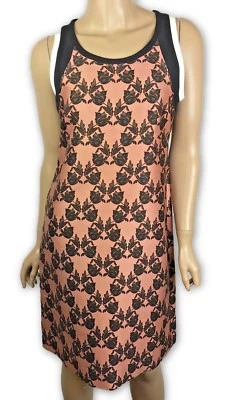 Mother of Pearl Sheath Dress Size 4 Pink Black Floral Sleeveless Cotton Blend - Image 1 of 4