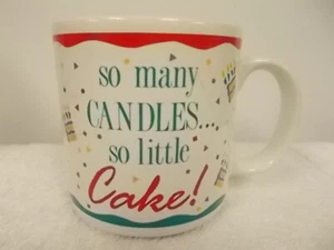Papel Tantas Velas Tan Pequeño Pastel Cumpleaños Café Té Taza Divertido Envejecimiento - Imagen 1 de 7