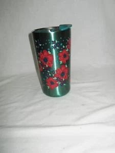 PIONEER WOMAN 20 OZ TEAL FLORAL STAINLESS STEEL  TRAVEL MUG TUMBLER W/ LID - Picture 1 of 9