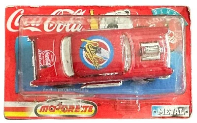 MAJORETTE '57 Chevy COCA-COLA Short Card Red 200 Series Radio Grill 1:64 Diecast - Image 1 of 4