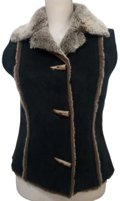 Chaleco para mujer Fjallraven S pequeño imitación gamuza cuero piel marrón palanca nórdico vegano Foto 1 de 4