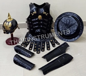 Medieval Arm & Leg Guard,Muscle Jacket,German Helmet Body Armor Set Costume Gift - Picture 1 of 5