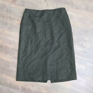 Ann Taylor LOFT Green Wool Blend Straight Pencil Skirt Size 10