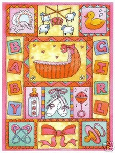 Dufex Foil Picture Print - Baby Girl - size 4 3/8 x 5 3/4" - 3 Pack - Picture 1 of 1