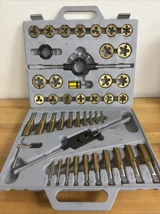 45 Piece SAE Pro-Grade Large-Diameter Titanium Tap & Die Set - Picture 1 of 20