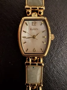 Elgin Ladies Wristwatch Gemstone Bracelet Gold Plated 1950 - Picture 1 of 5