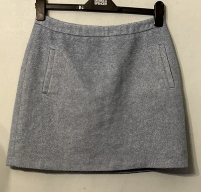 Warehouse Light Blue Wool Blend Skirt UK Size 10 Lined - Image 1 of 4