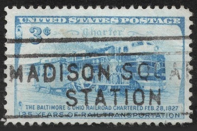 #1006 SG1003 1952 3c US POSTAGE 125th Anniversary of Baltimore and Ohio Railway - Image 1 of 2