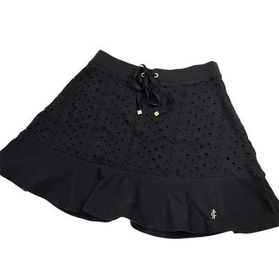  Juicy Couture Black Eyelet A-line Skirt Size XS - Image 1 of 4