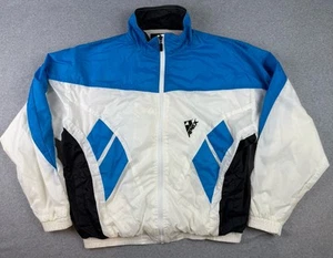 Apex Windbreaker weiß blau Jacke Vintage 90’s Apex Bomber Gr. Large Full Zip - Bild 1 von 13