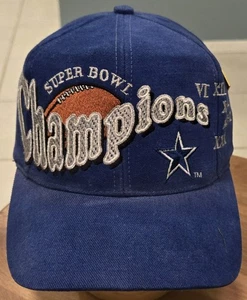 De colección Años 90 Dallas Cowboys Drew Pearson Snapback Gorra Gorra Campeones del Super Bowl + Prendedor - Imagen 1 de 6