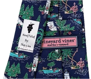 Vineyard Vines-3" Holiday Theme Print Sinlk Neck Tie-USA - Picture 1 of 6