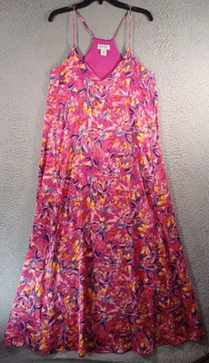 Vestido para mujer Nicole Miller New York talla mediana floral correa de espagueti cuello en V Foto 1 de 4