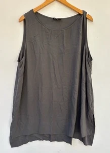 Eileen Fisher 2X Shirt Gray Sleeveless Tunic  - Picture 1 of 4