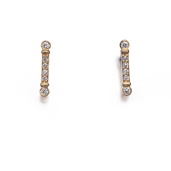 Auténtica Tiffany&Co. Pendientes Diamante Flor de Lis Oro Rosa 750 18K  Foto 1 de 4