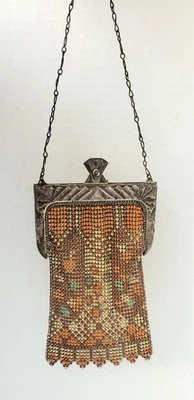 Bolso de Noche Cartera Malla Esmaltada Whiting & Davis FLAPPER GIRL 1920s Art Deco Foto 1 de 4